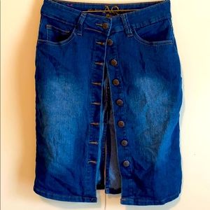 Blue Jean button down skirt